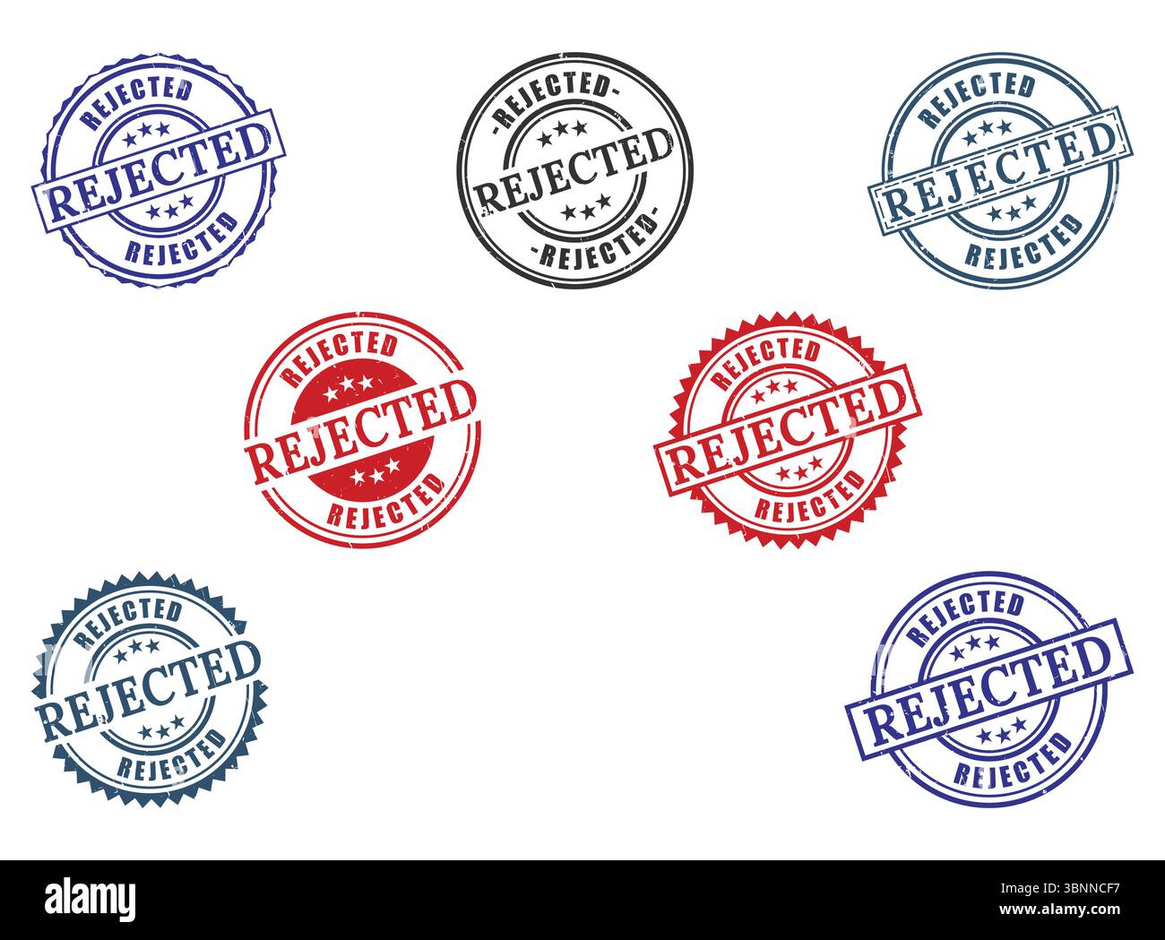 Pack de tampons rejetés Eléments de conception Seal Illustration de Vecteur