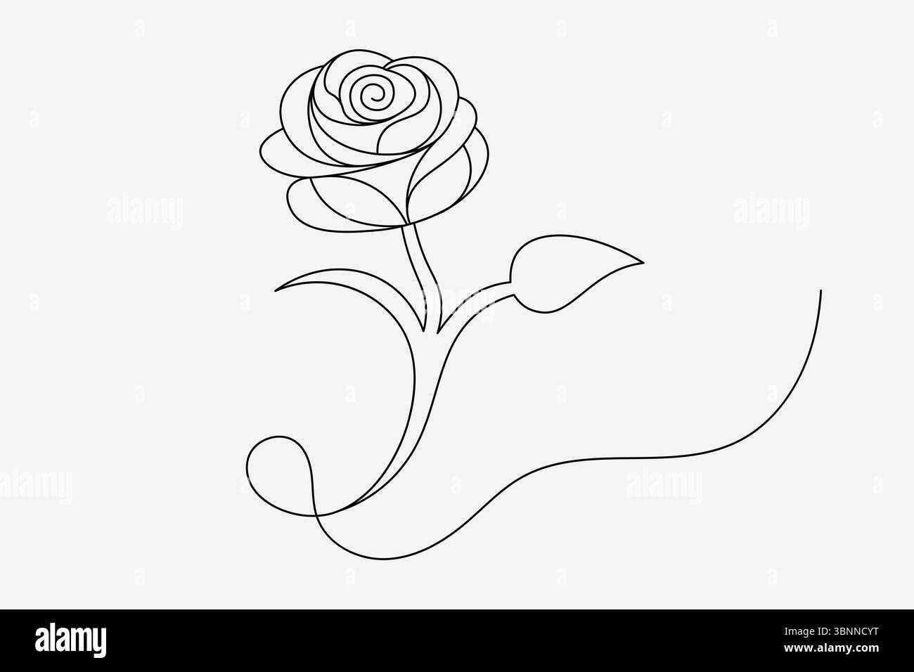 Dessin à la rose ligne unique Design minimaliste de fleurs d'art en ligne continue. vecteur Illustration de Vecteur