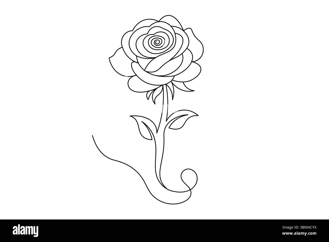 Dessin à la rose ligne unique Design minimaliste de fleurs d'art en ligne continue. vecteur Illustration de Vecteur