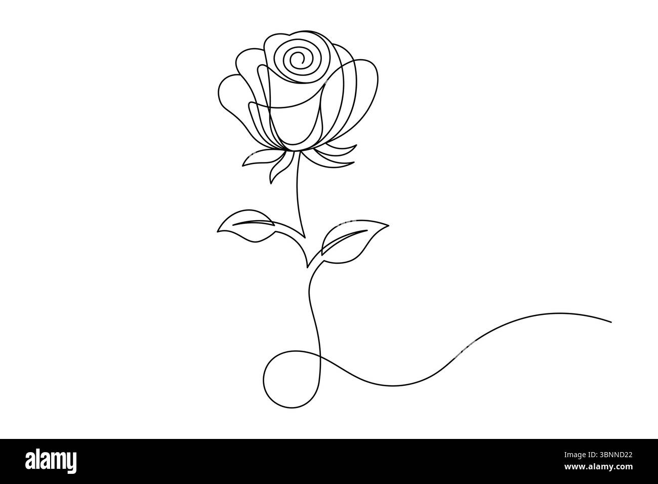 Dessin à la rose ligne unique Design minimaliste de fleurs d'art en ligne continue. vecteur Illustration de Vecteur