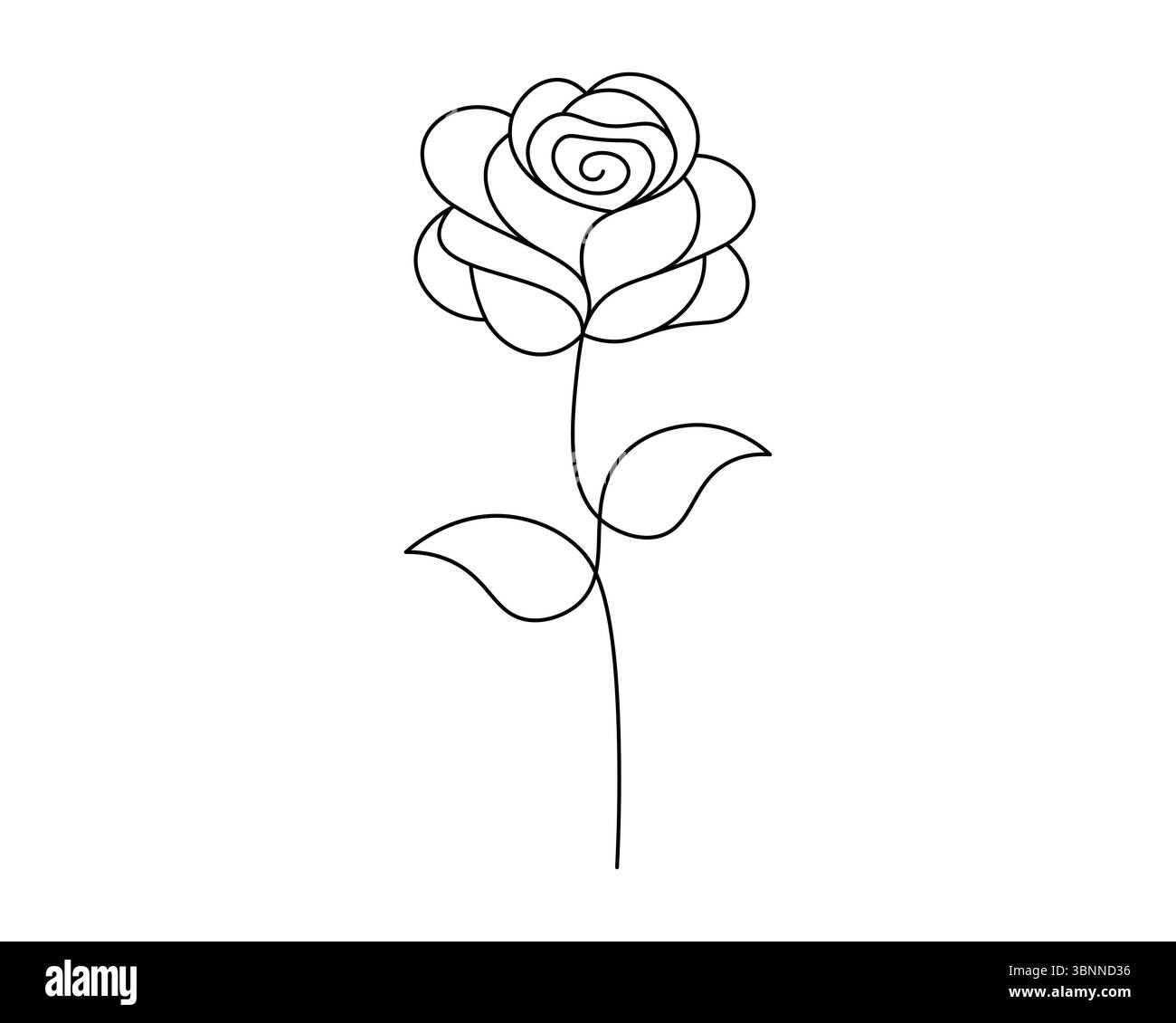 Dessin à la rose ligne unique Design minimaliste de fleurs d'art en ligne continue. vecteur Illustration de Vecteur
