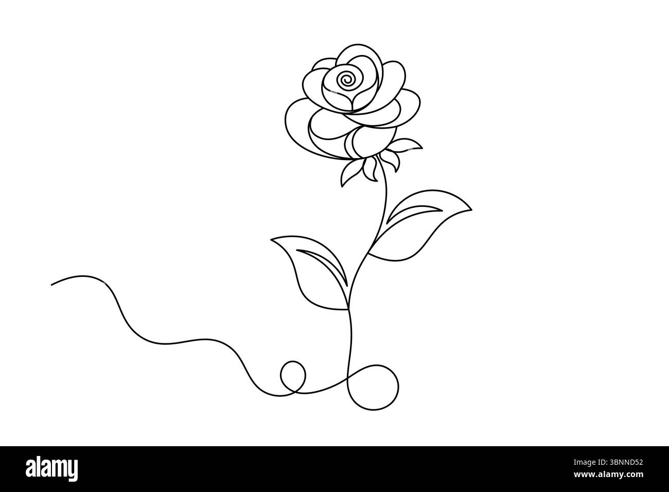 Dessin à la rose ligne unique Design minimaliste de fleurs d'art en ligne continue. vecteur Illustration de Vecteur