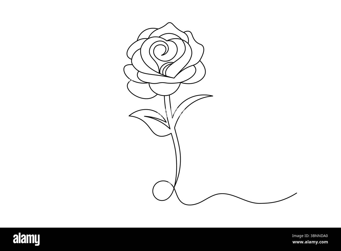 Dessin à la rose ligne unique Design minimaliste de fleurs d'art en ligne continue. vecteur Illustration de Vecteur