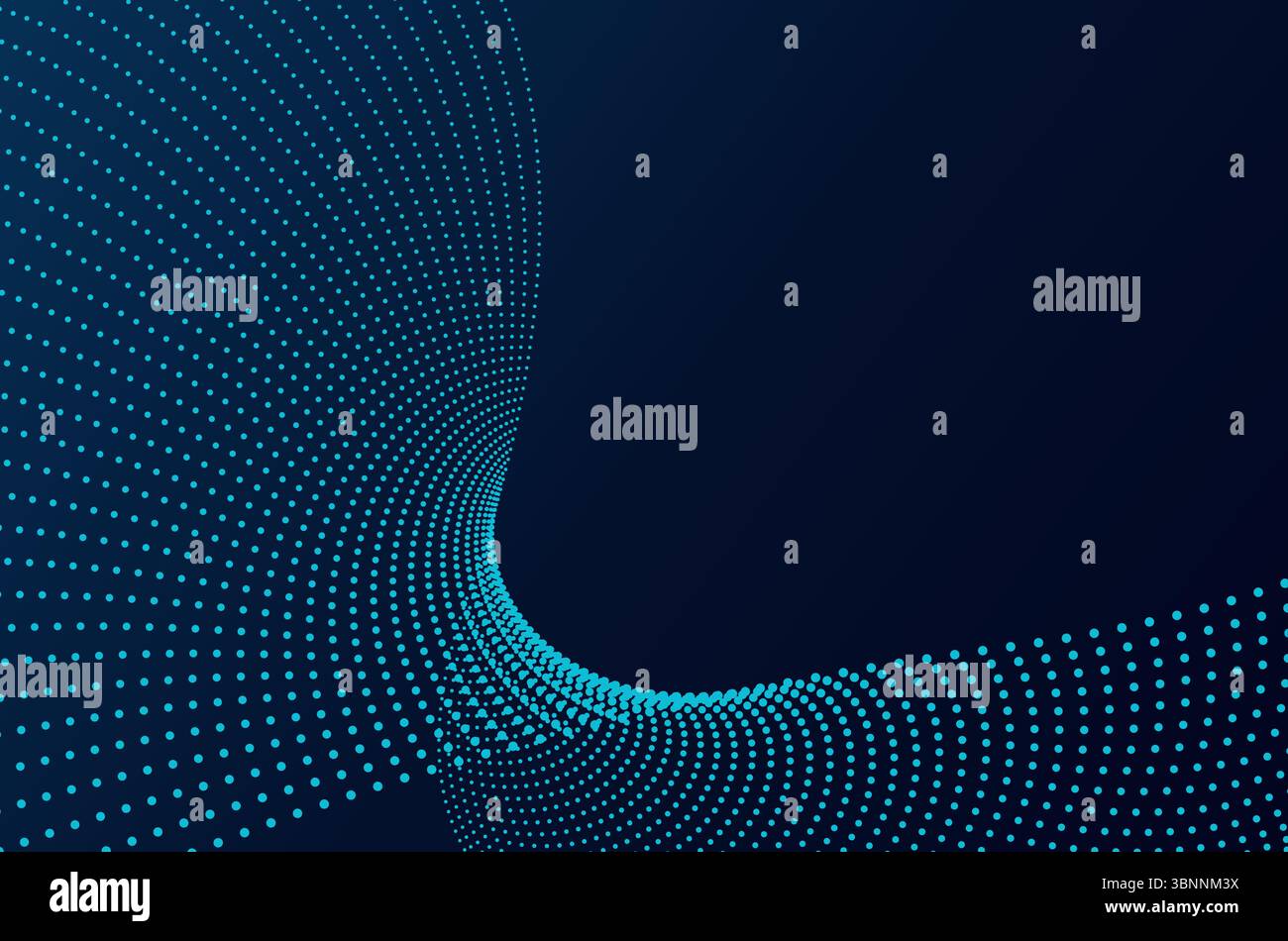 Fond abstrait dynamique de la technologie des points d'onde de couleur violette Big Data. Design futuriste avec effet de mouvement et de profondeur et espace de copie. Illustration de Vecteur