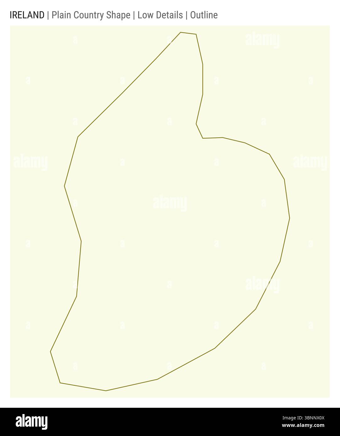 Carte du pays de plaine de l'Irlande. Peu de détails. Style de contour. Forme de l'Irlande. Illustration vectorielle. Illustration de Vecteur