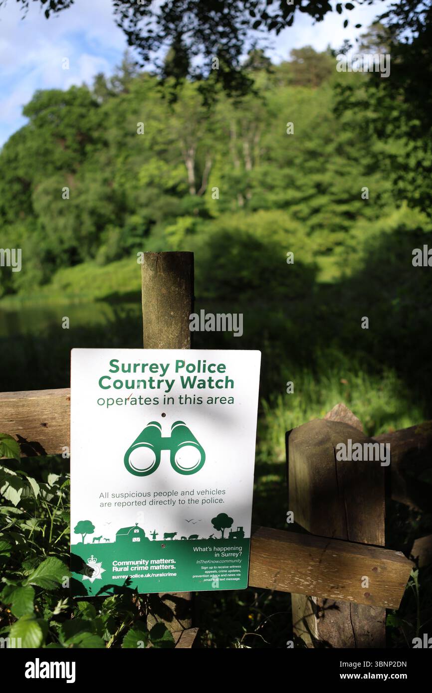 Surrey police Country Watch programme de surveillance de la criminalité rurale Banque D'Images