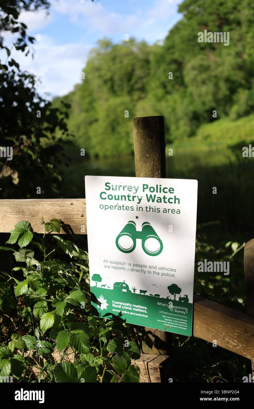 Surrey police Country Watch programme de surveillance de la criminalité rurale Banque D'Images