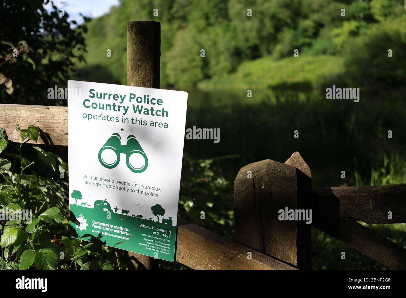 Surrey police Country Watch programme de surveillance de la criminalité rurale Banque D'Images