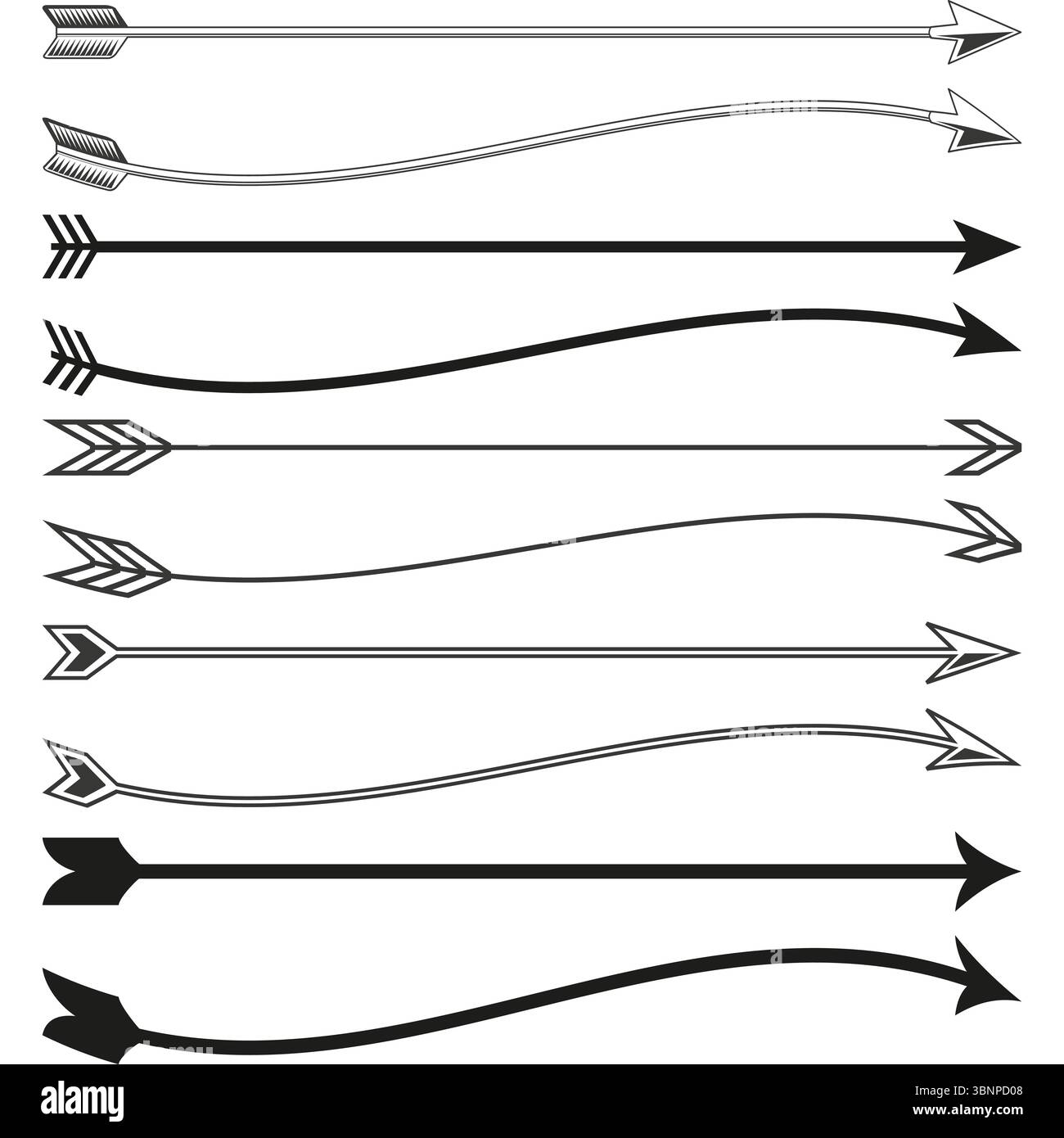 Série à flèche droite. Lignes de pointeur parallèles. Vecteur de bande directionnelle. Conception à mouvement progressif. Illustration de Vecteur