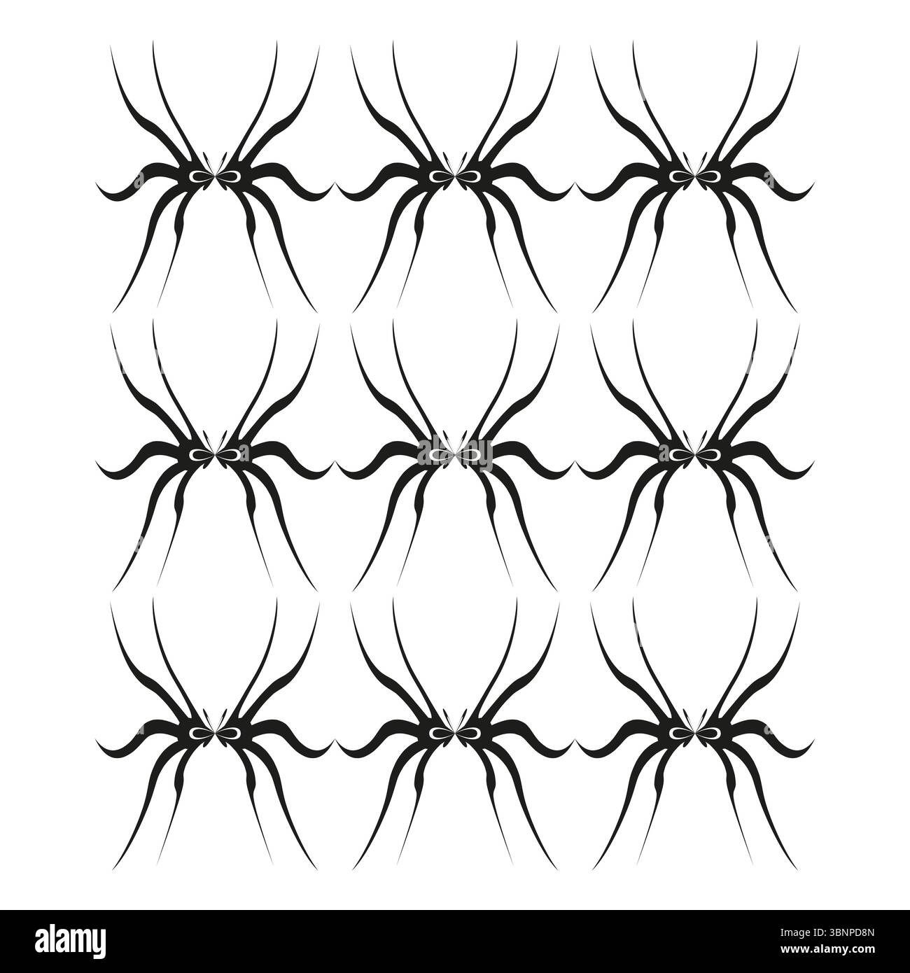 Formes abstraites d'araignée. Motif de créature d'insecte. Eléments stylisés en arachnide. Illustration vectorielle Illustration de Vecteur
