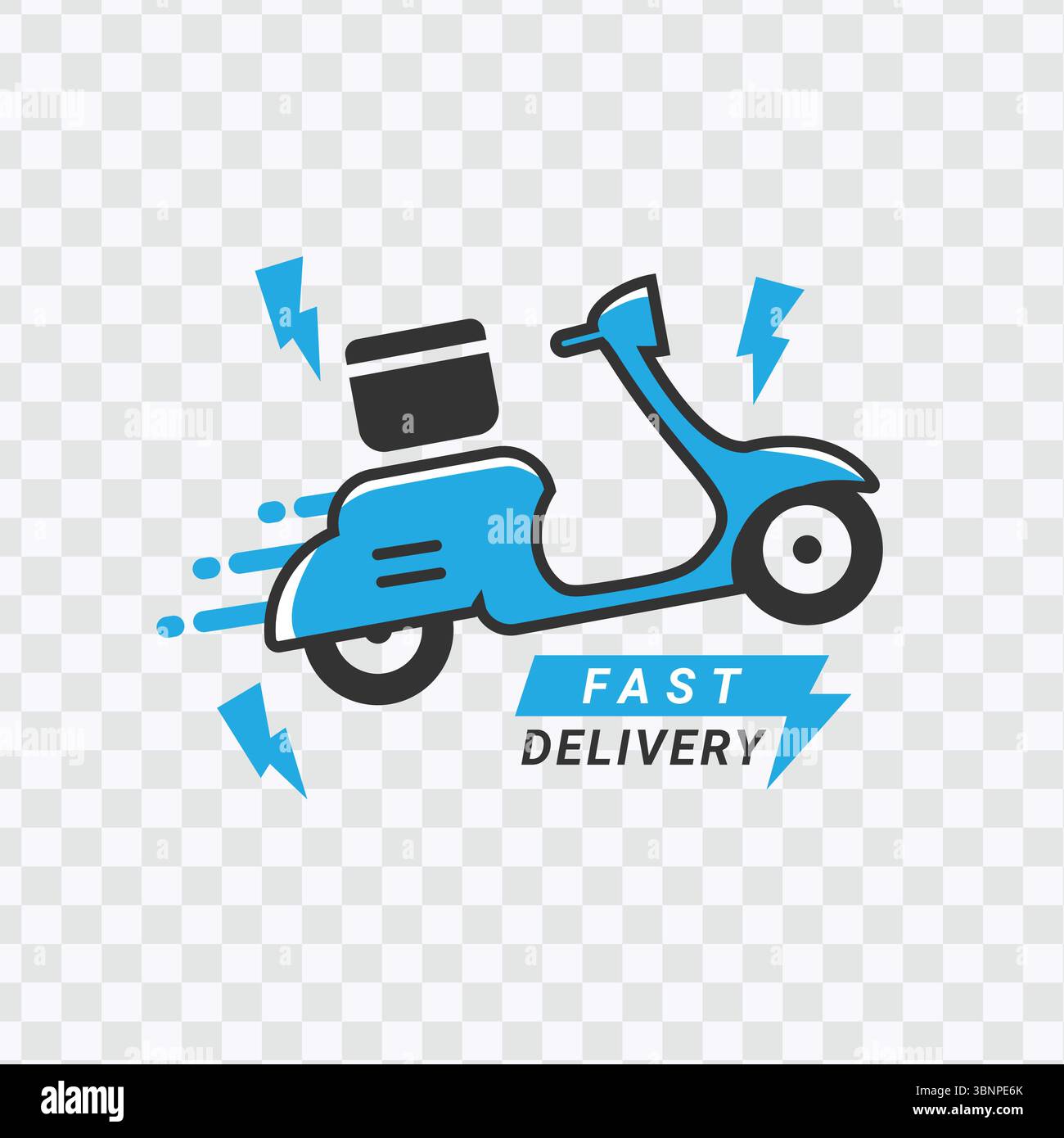 'Icône de scooter de livraison rapide - Service de messagerie rapide, expédition express' Illustration de Vecteur