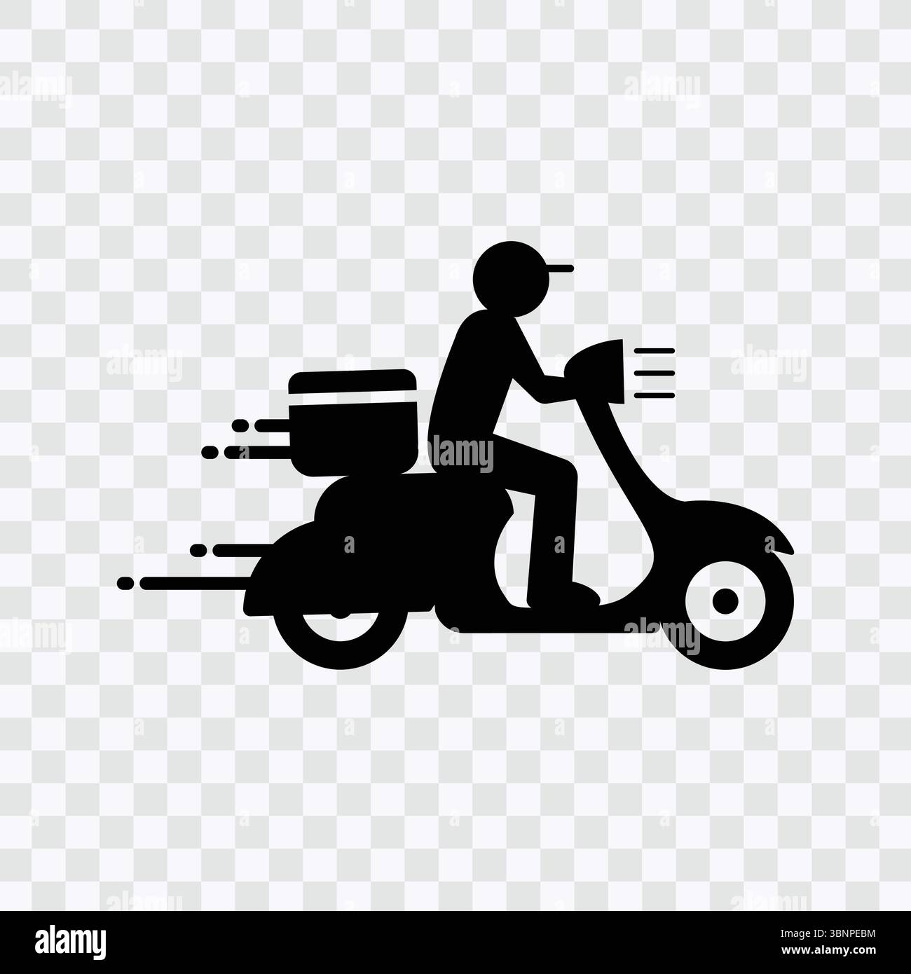 'Icône de scooter de livraison - courrier rapide, moto, livraison de colis' Illustration de Vecteur
