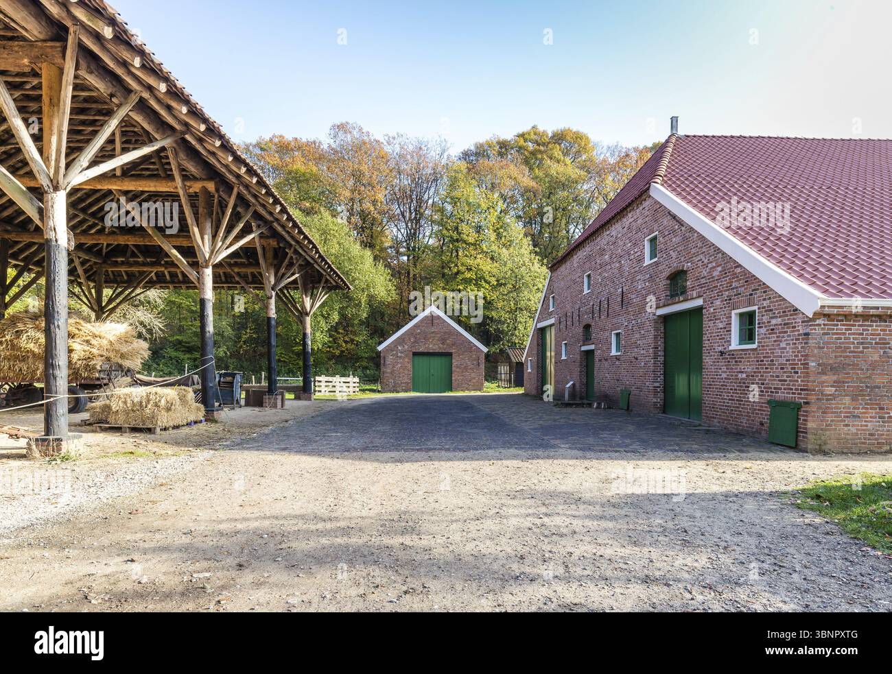 Ferme typique hollandais idyllique pour le nord de la province de Groningen aux Pays-Bas Banque D'Images