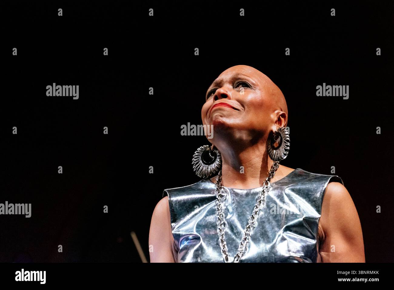 Magnifique Dee Dee Bridgewater, un concert émouvant plein d’énergie de Dee Dee, féministe et militante politique. Une soirée jazz inoubliable au Théâtre du Capitole pendant le Festival de Toulouse. Une occasion unique d’entendre à Toulouse le plus français des grands chanteurs de jazz américains, véritable icône du swing et de la soul. France, Toulouse, 1er juillet 2025. Photographie de Patricia Huchot-Boissier / Agence DyF. Banque D'Images