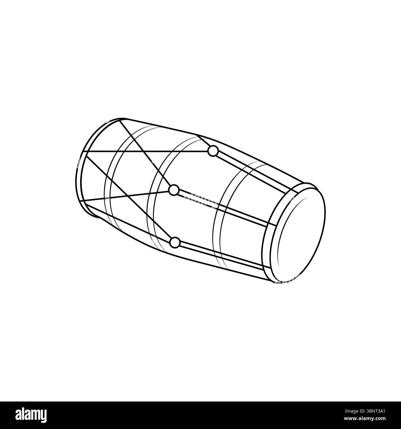 Illustration d'un dholak, un instrument de percussion traditionnel indien, parfait pour les thèmes culturels et musicaux. Illustration de Vecteur