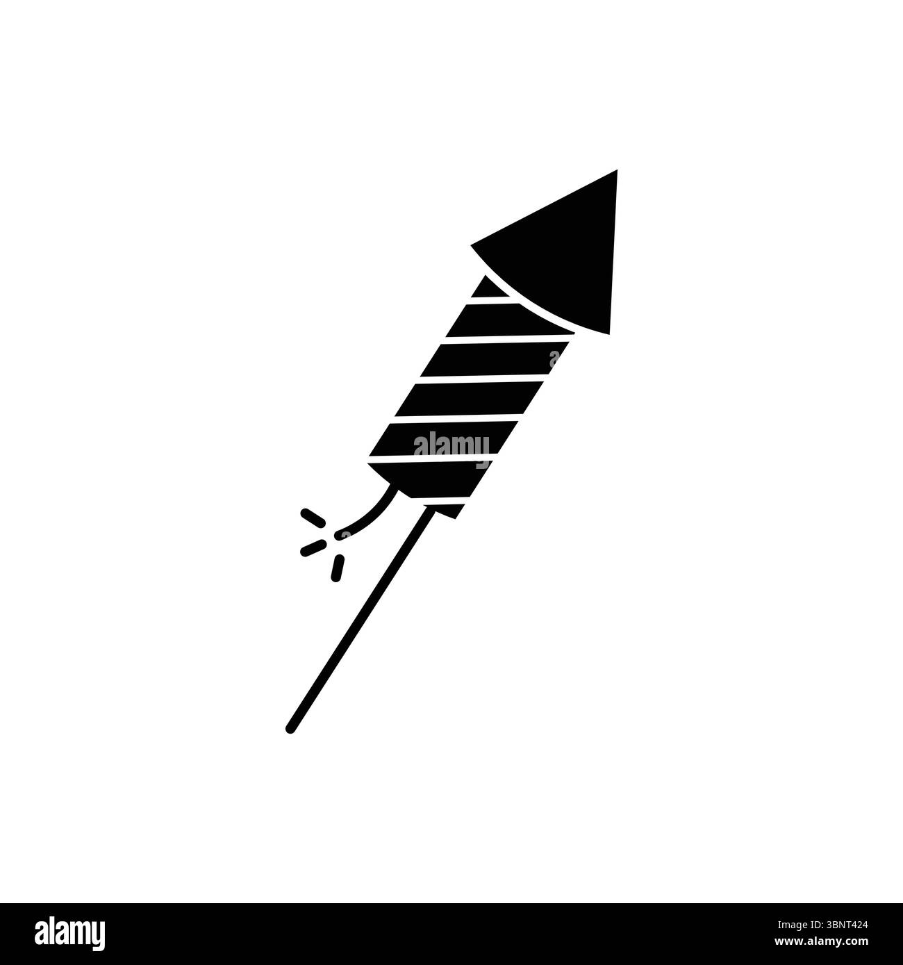 Une icône vectorielle festive d'une fusée de feu d'artifice allumée, parfaite pour les célébrations, les vacances ou le succès. Illustration de Vecteur