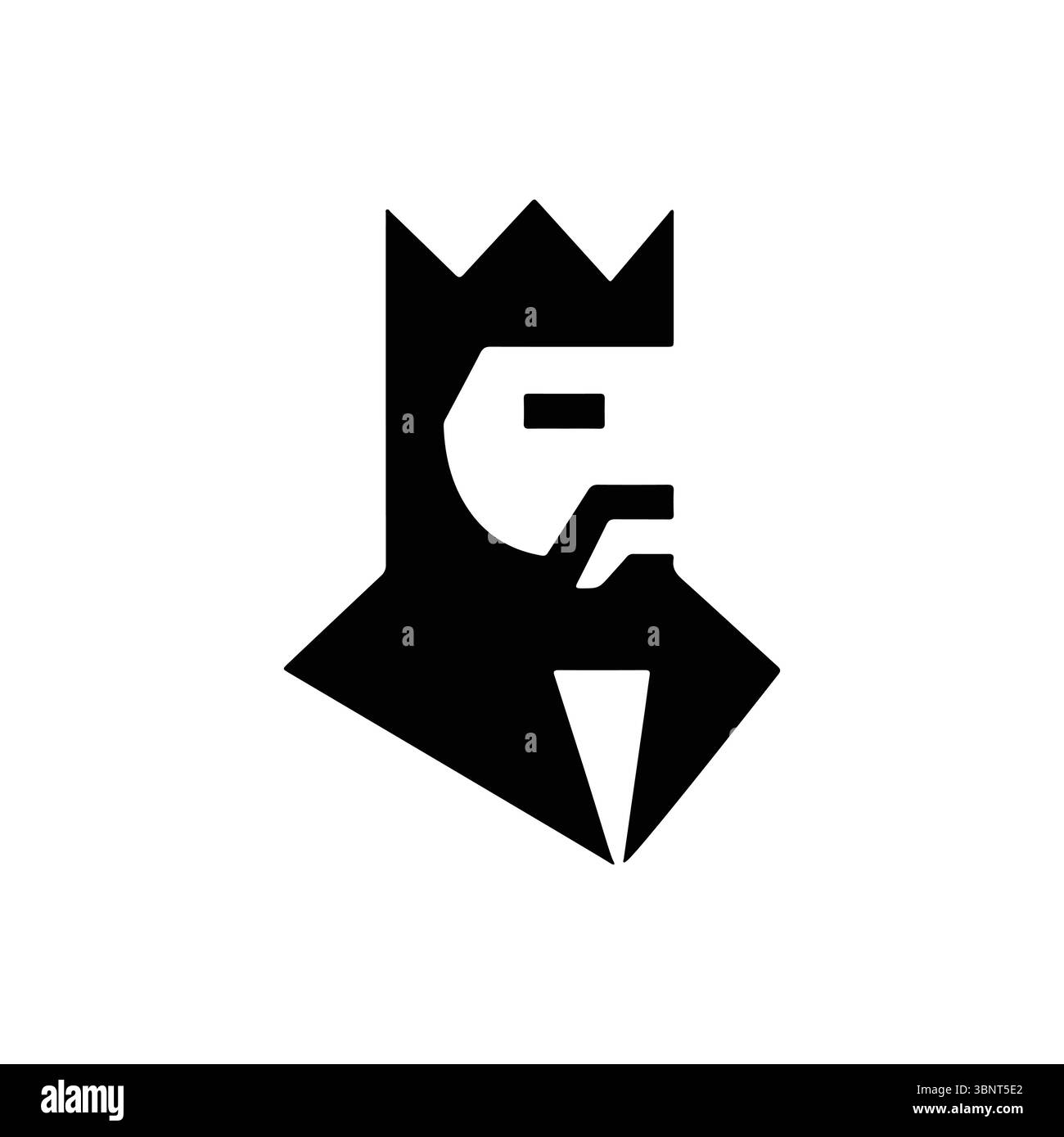 Illustration vectorielle audacieuse d'un roi couronné, représentant la royauté, le leadership ou l'autorité. Illustration de Vecteur