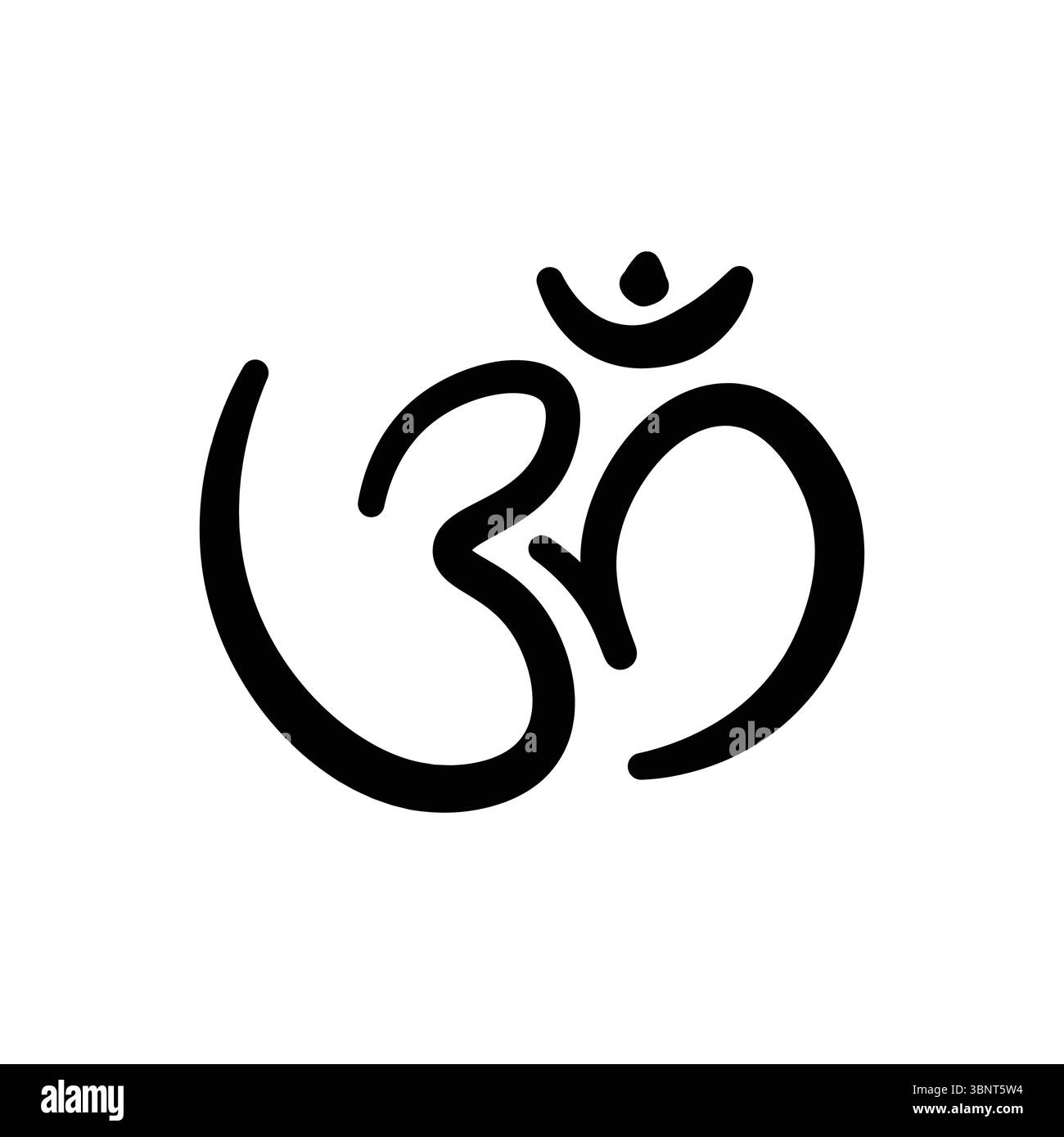 Un symbole OM audacieux et beau, représentant la spiritualité, la paix et l'essence de l'univers. Parfait pour les conceptions de pleine conscience. Illustration de Vecteur