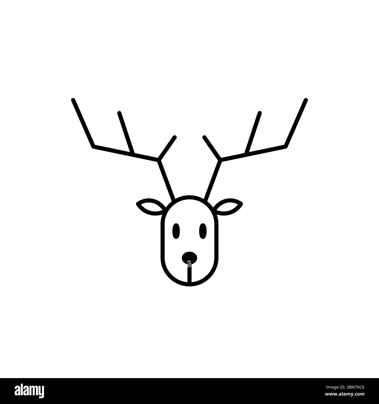 Mignonne icône de tête de cerf minimaliste, parfaite pour la nature, la faune ou les conceptions sur le thème des vacances. Illustration de Vecteur