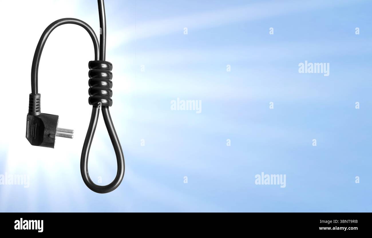 Frais d'électricité, taxe d'électricité, câble avec prise Banque D'Images