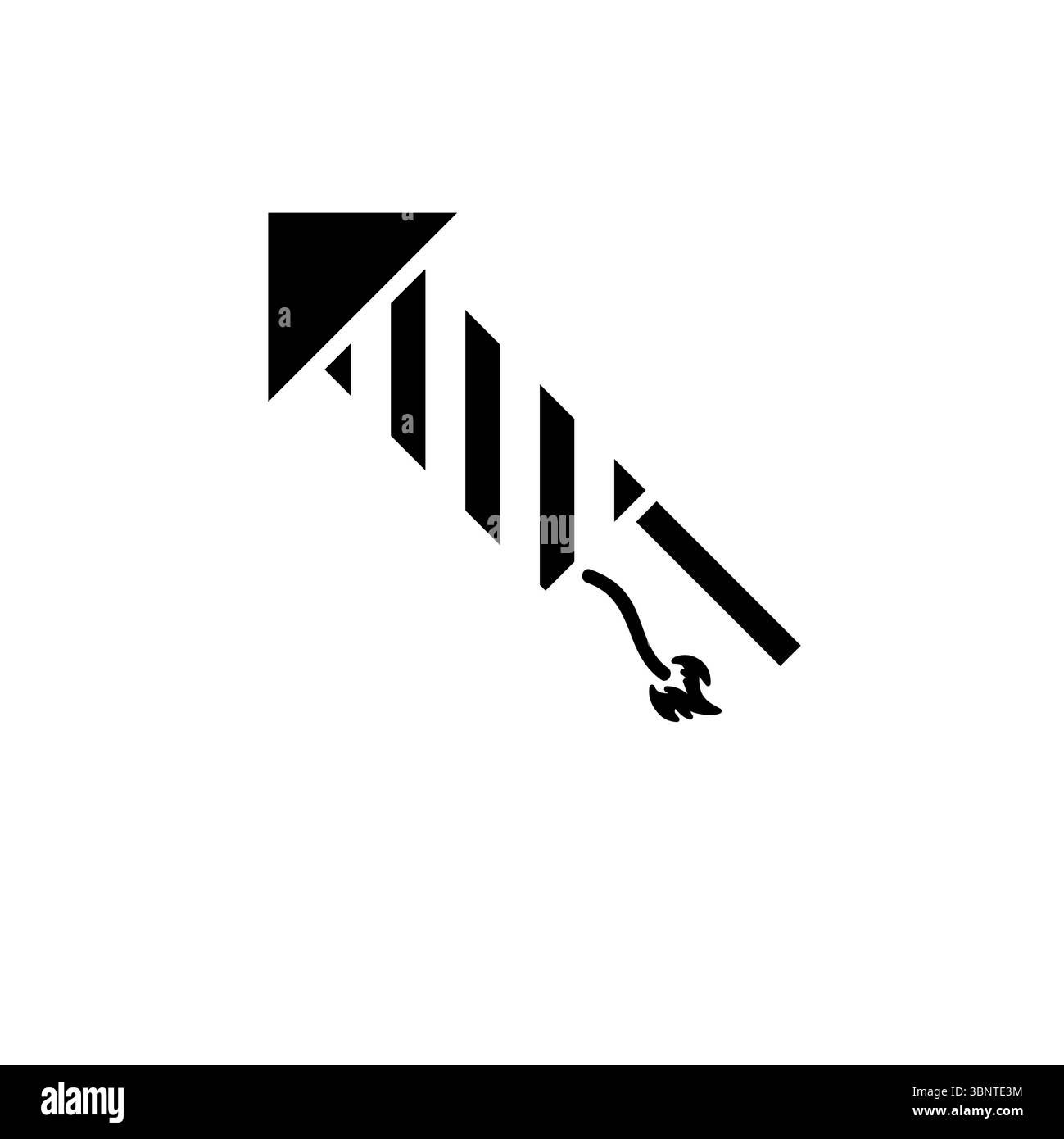 Feu d'artifice de vacances, Firecracker Salute Rocket Solid Flat Vector icône isolé sur fond blanc. Illustration de Vecteur