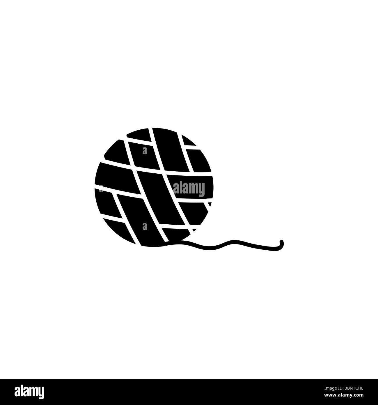 Boule de fil pour tricoter, icône vecteur plat solide de fil de laine isolé sur fond blanc. Illustration de Vecteur