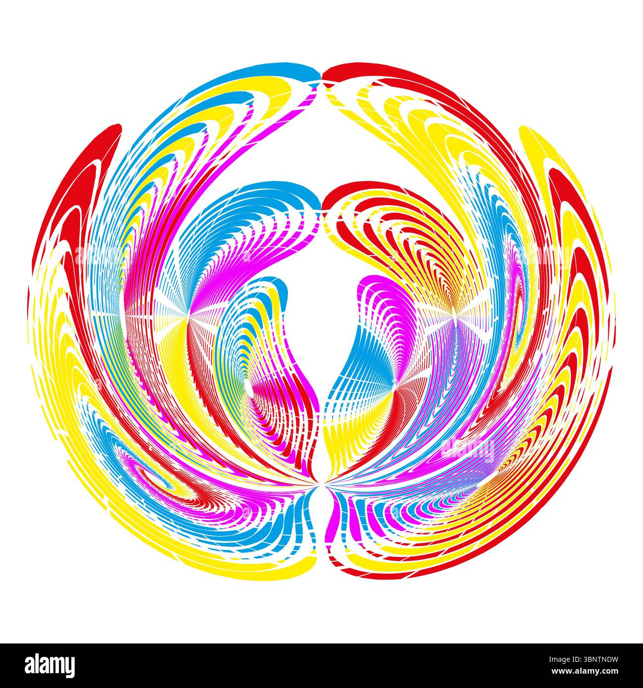 Collection de tourbillons multicolores. Vecteur de spirale arc-en-ciel. Modèles de rotation vibrants. Graphismes dynamiques en forme de tourbillon. Illustration de Vecteur