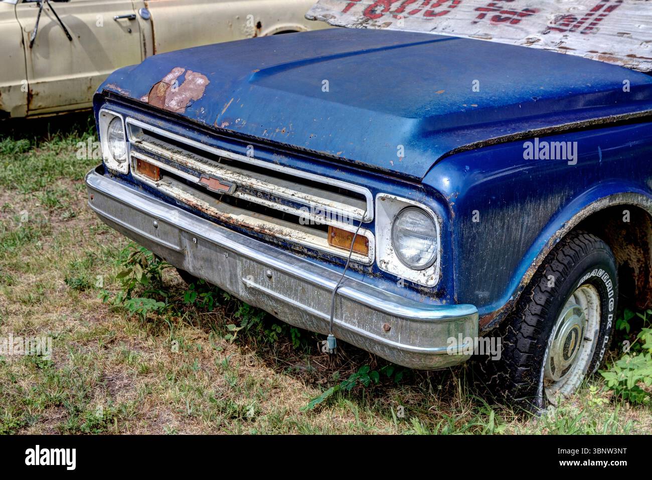 Scotch Creek (Colombie-Britannique) - 23 juillet 2014 : camionnettes rouillées sur le bord d'une route rurale à l'intérieur de la Colombie-Britannique Banque D'Images