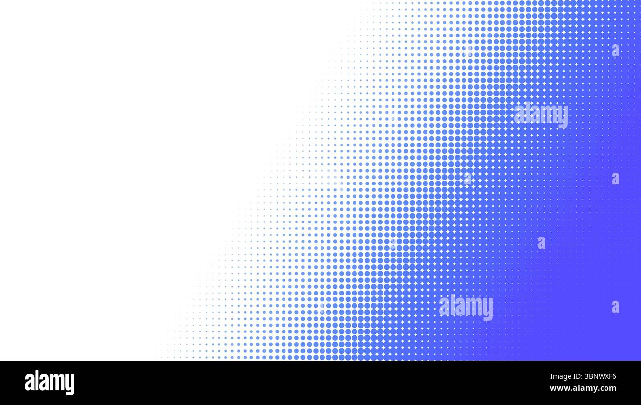 Motif demi-ton bleu sur blanc. Fond de demi-teinte abstrait avec espace de copie. Motif pointillé pour modèle, brochure, carte de visite, page Web etc Banque D'Images