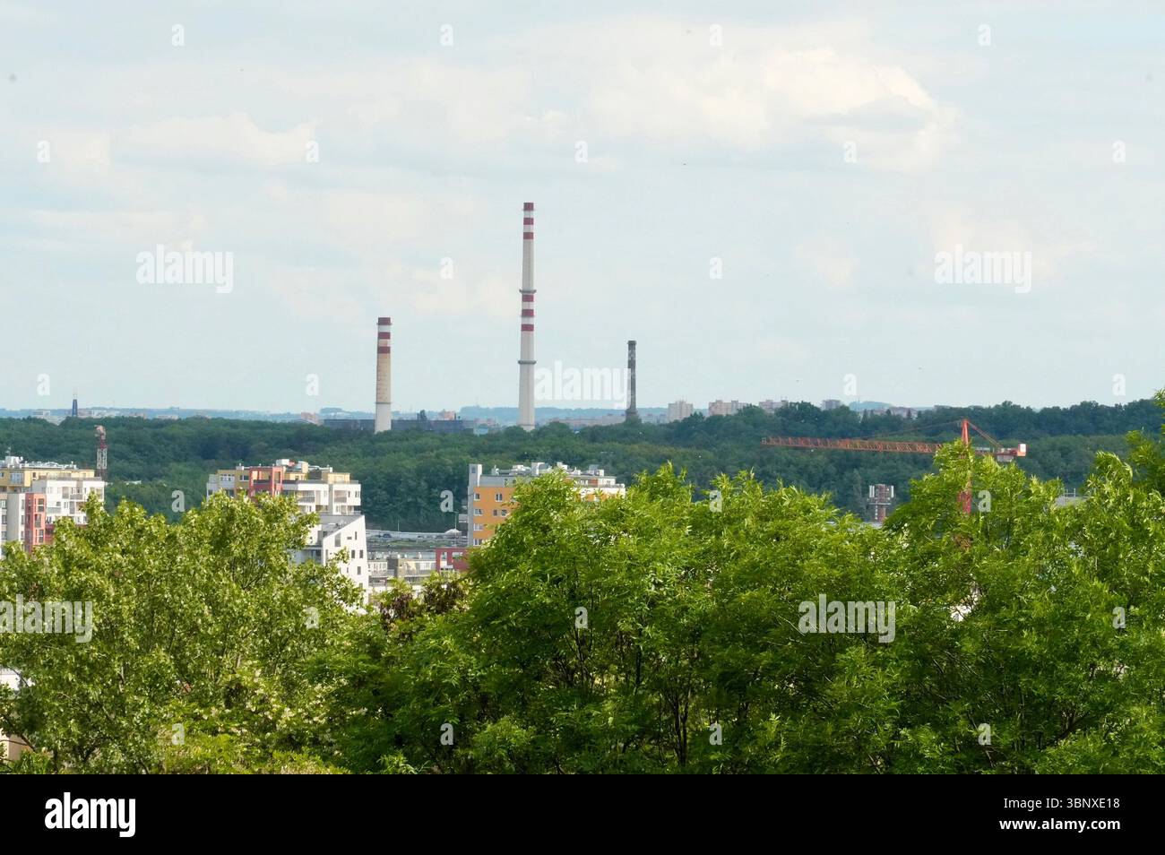 Paysage urbain. Caloducs Banque D'Images