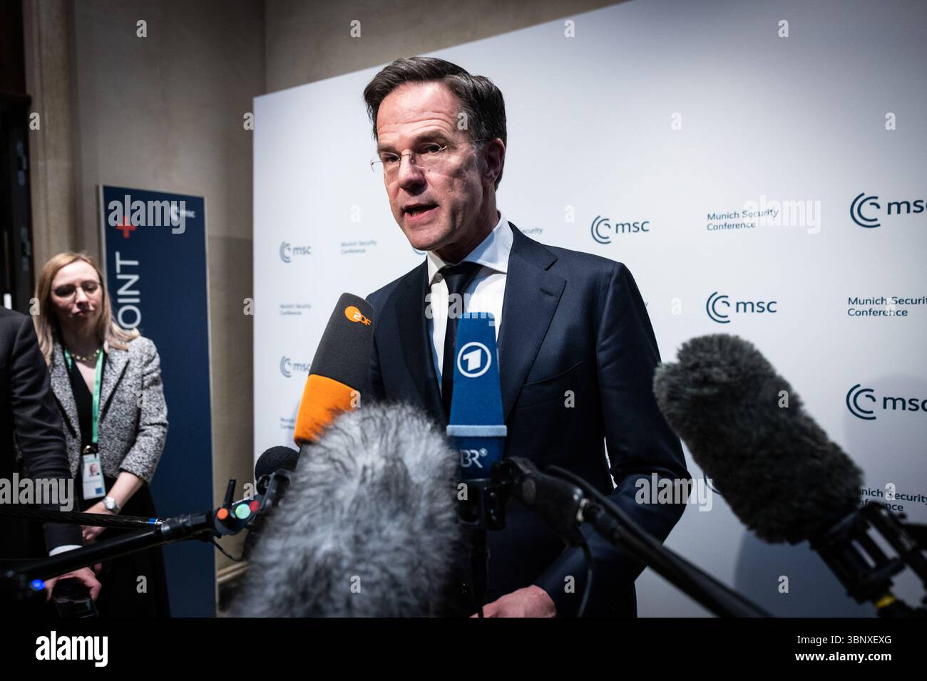 Déclaration du Secrétaire général de l'OTAN, Mark Rutte, à la Conférence de Munich sur la sécurité Banque D'Images
