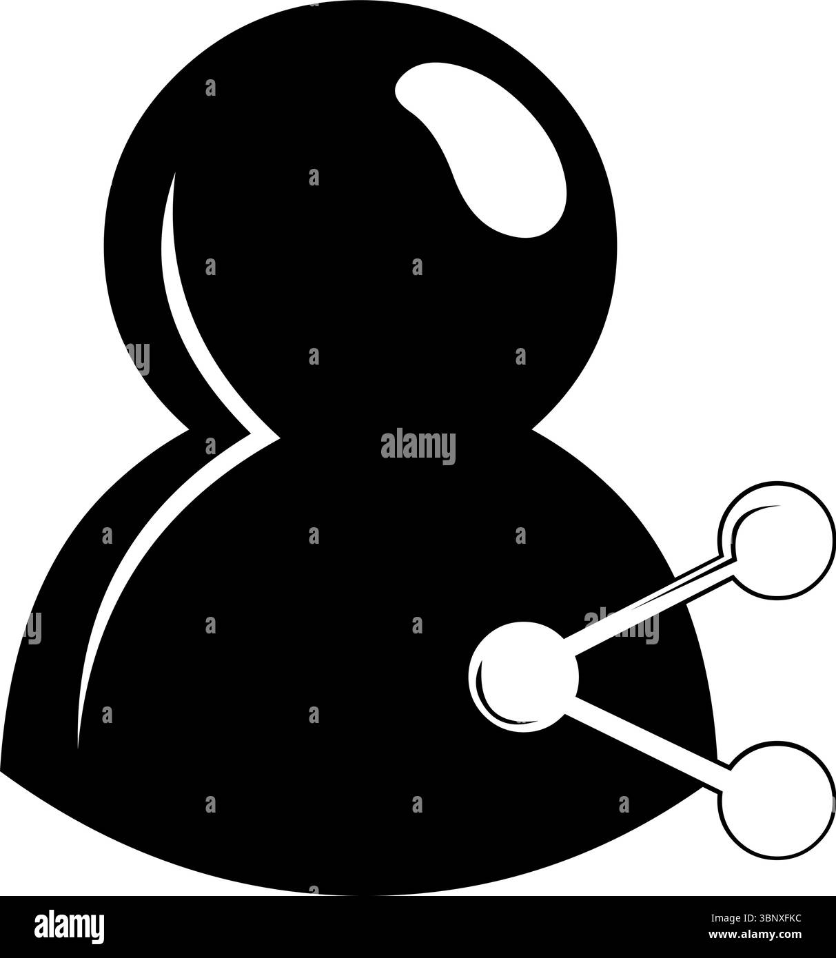 illustration vectorielle icône de concept noir et blanc partager le contact de l'utilisateur Illustration de Vecteur