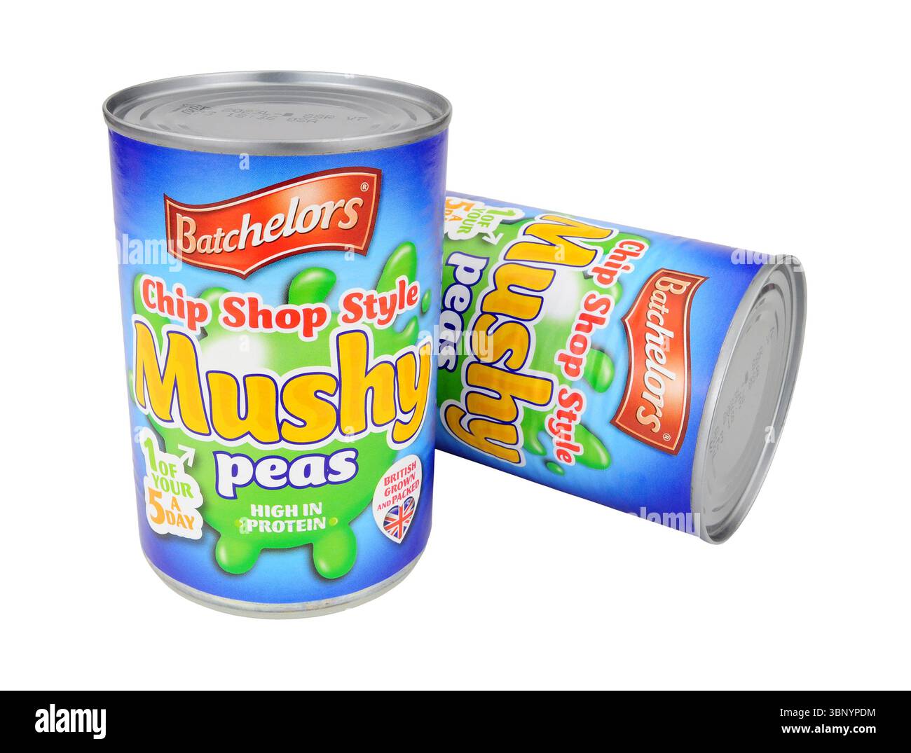 Pois pâteux en boîte Batchelors style croustillerie dans une boîte de 300 g. Banque D'Images