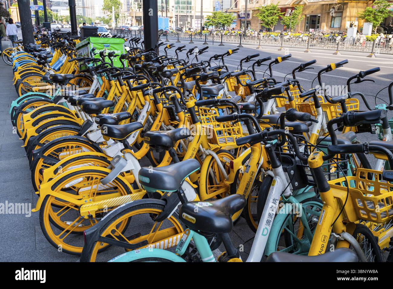 Vélos de location gratuits, Shanghai, République populaire de Chine Banque D'Images