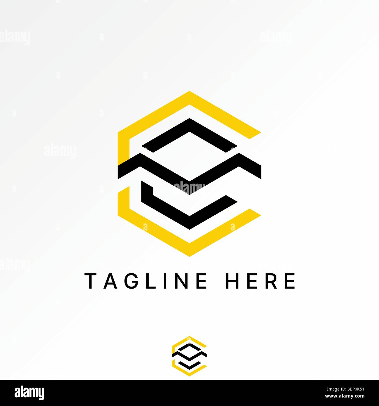 Conception de logo concept graphique créatif premium vecteur image stock top vente initiale cm ou CCM ligne de police hexagonale motif motif marque décorative esthétique Illustration de Vecteur