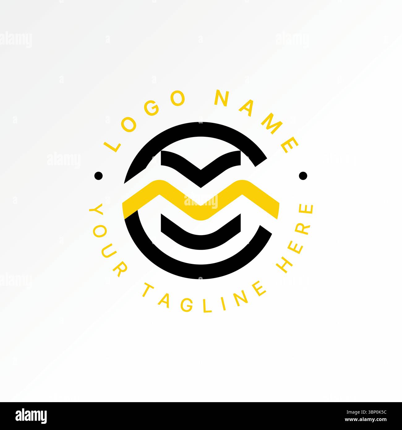 Conception de logo concept graphique créatif premium vecteur image stock top vente initiale cm ou MC font Line Circle motif motif esthétique sport marque fitness Illustration de Vecteur