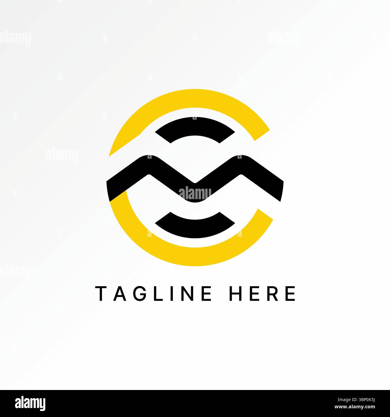 Conception de logo concept graphique créatif premium vecteur image stock haut de gamme lettre de vente MC ou cm ligne de police cercle motif motif motif sport esthétique marque fitness Illustration de Vecteur