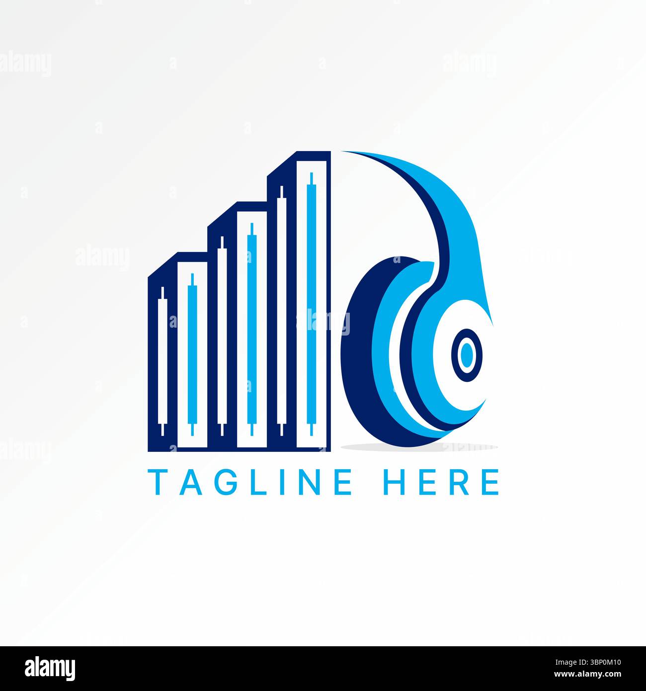 Conception de logo concept graphique créatif premium vecteur image stock top vendre graphique initial graphique audio mixage casque DJ son chanson écouter de la musique Illustration de Vecteur