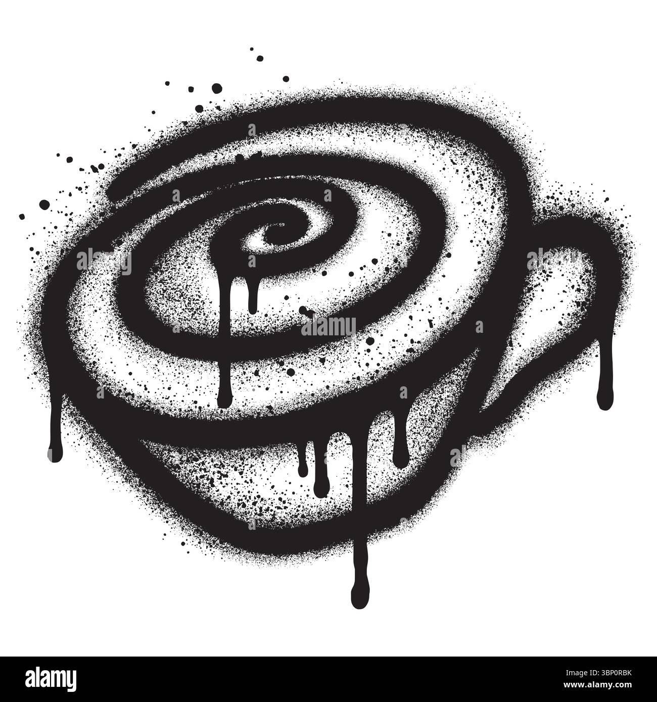 tasse de café graffiti avec peinture noire en aérosol. illustration vectorielle. Illustration de Vecteur