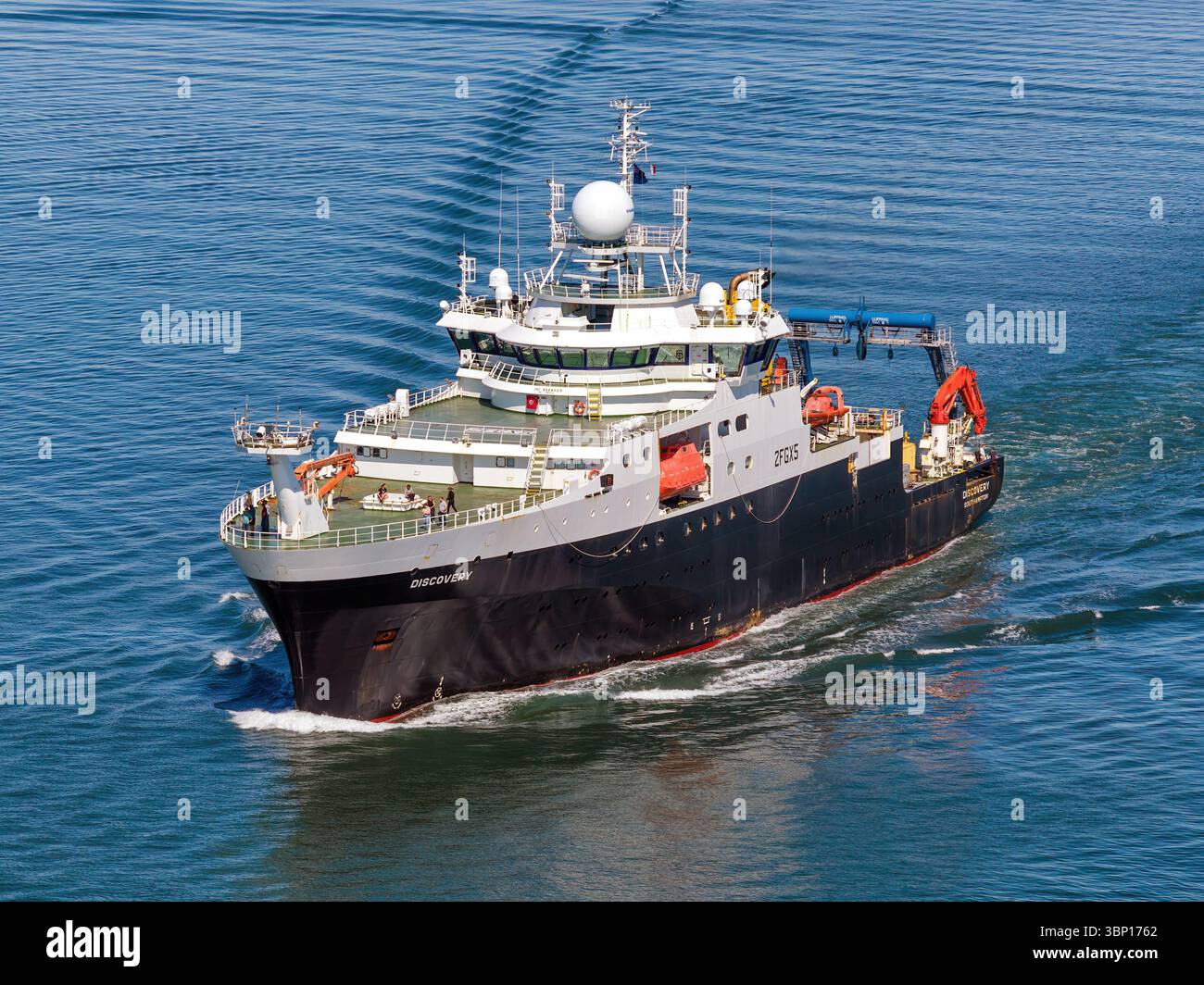 Vue aérienne du British Royal Research Ship (RRS) Discovery. Banque D'Images