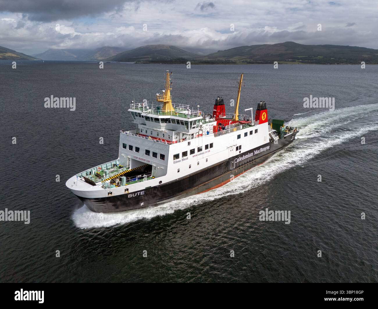 Le ferry Caledonian MacBrayne (CalMac) Bute opère entre Wemyss Bay et Rothesay sur l'île de Bute, en Écosse. Banque D'Images