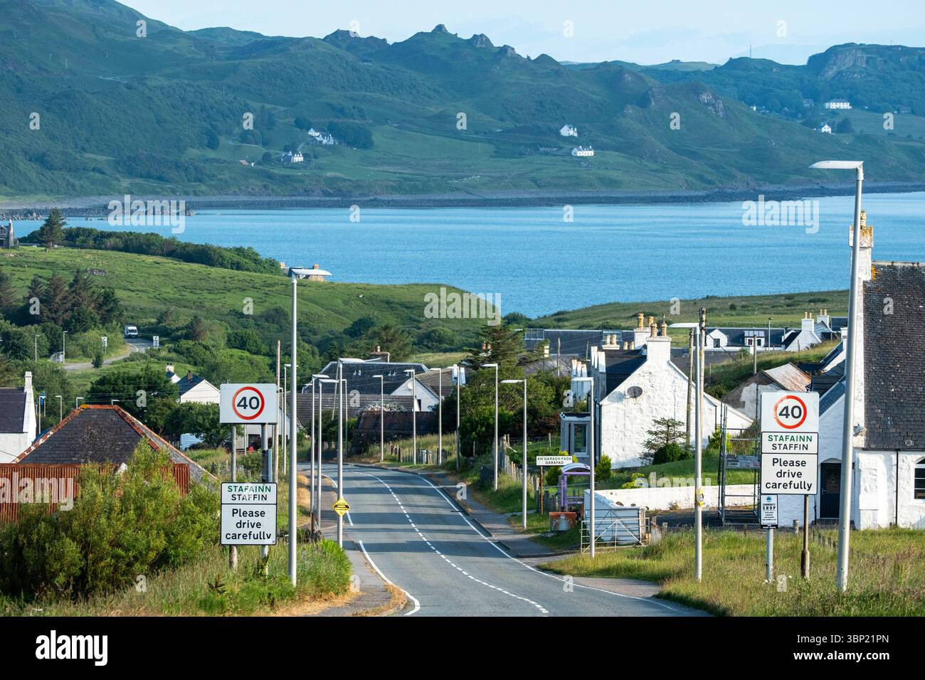 Le village d'Oban sur le Totternish presqu'île de Skye, en Ecosse. Banque D'Images