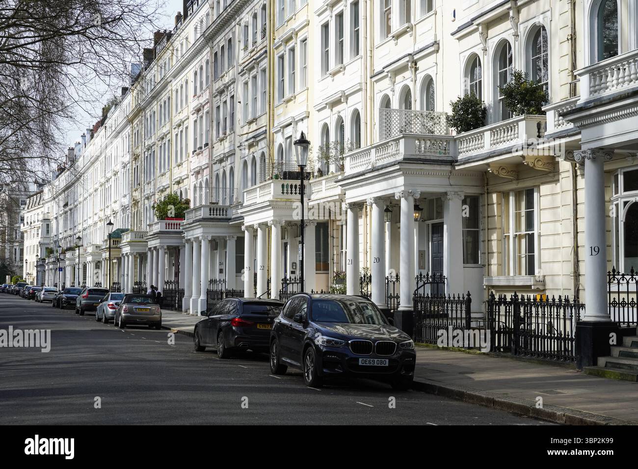 Maisons en terrasse victorienne à Kensington, Londres Angleterre Royaume-Uni Banque D'Images