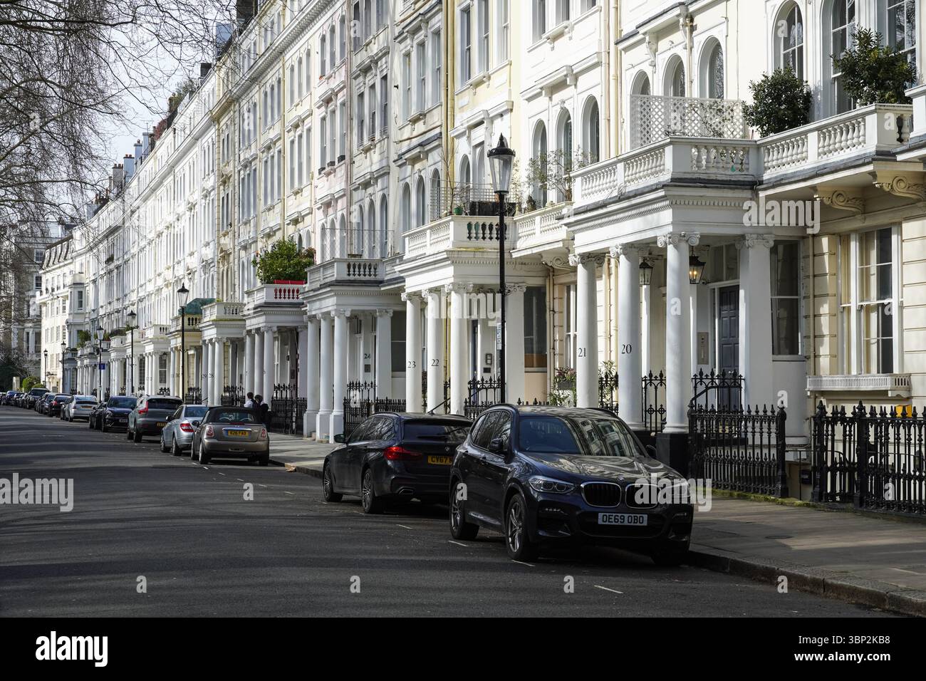 Maisons en terrasse victorienne à Kensington, Londres Angleterre Royaume-Uni Banque D'Images