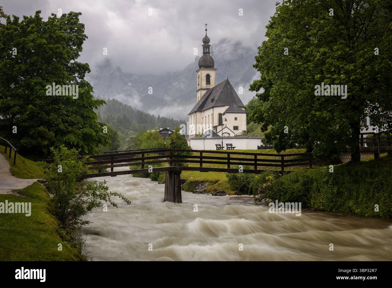 Église paroissiale de riches Sebastian à Ramsau BEI Berchtesgaden (Allemagne) Banque D'Images