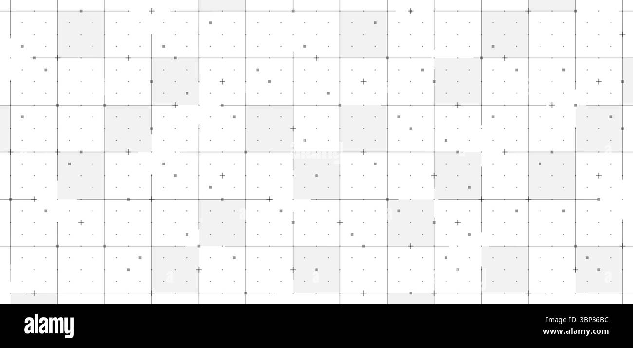 Fond de grille technologique futuriste avec lignes numériques et maillage filaire. Interface HUD abstraite en noir et blanc. Idéal pour tableau de bord de science-fiction, carte virtuelle, plan, radar ou affichage de jeu VR. Illustration de Vecteur
