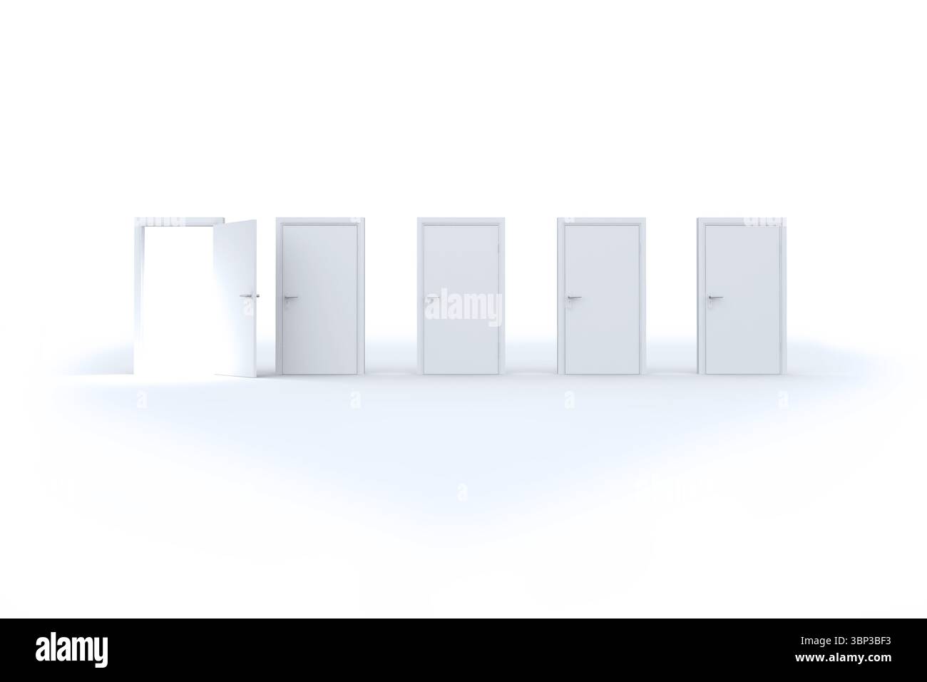 Ouverture de porte révélant la lumière vive Banque D'Images