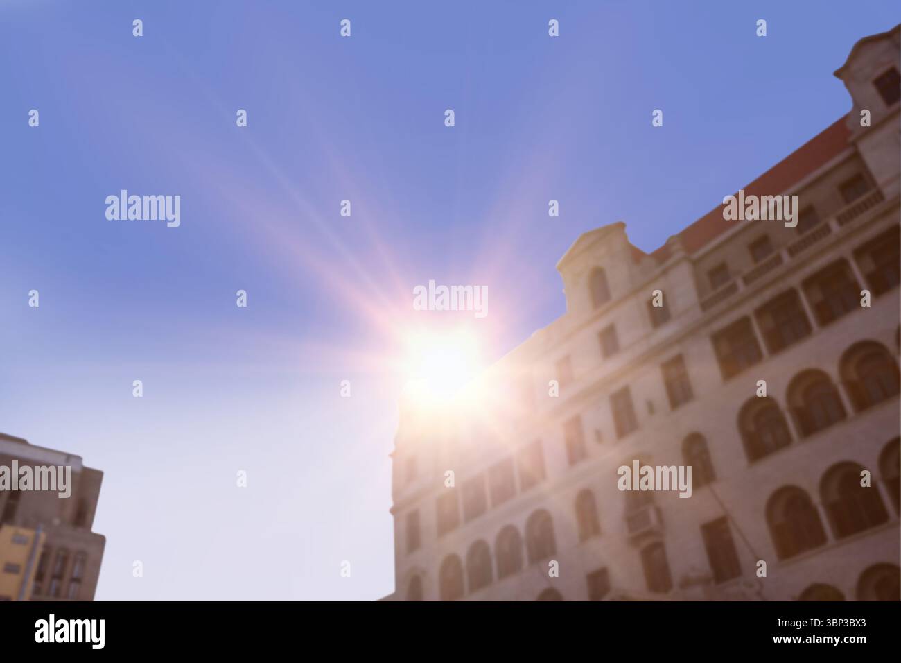 Vue d'une maison avec ciel bleu Banque D'Images