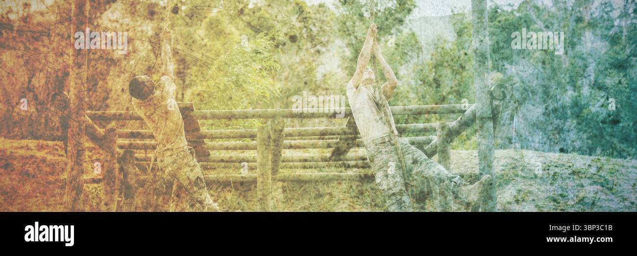 Entraînement militaire dans le camp Banque D'Images