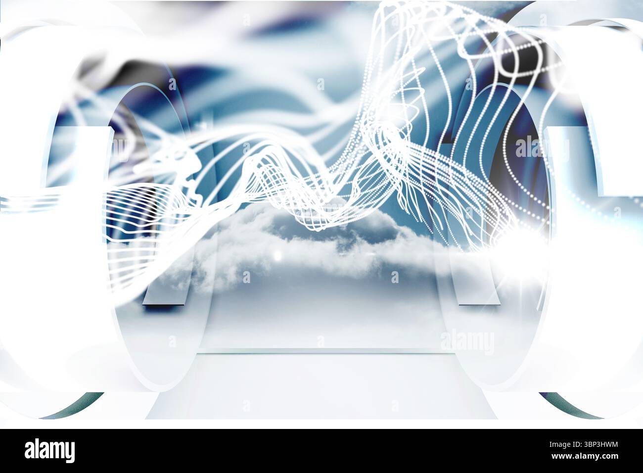 Abstract wave design blanc Banque D'Images